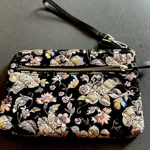 Vera Bradley black cotton wristlet